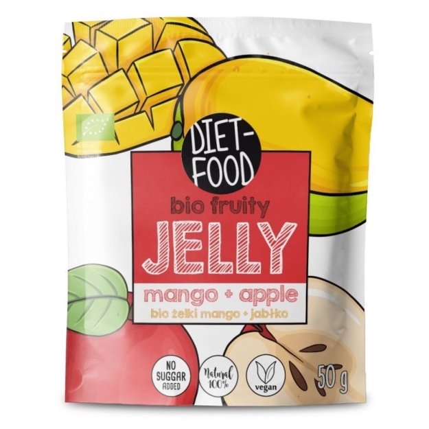 Diet Food Bio Augļu želeja Ābols + Mango 50 g bilde Diet Food Bio Augļu želeja Ābols + Mango 50 g fotogrāfija